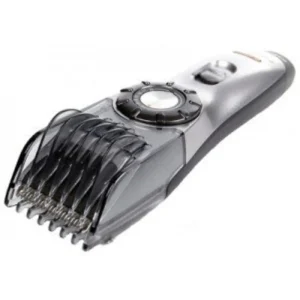 The Panasonic ER217 rechargeable beard trimmer has a wide blade, floating cutter, thinning function, and offers 14 length adjustments from 0.6 to 20 mm for wet/dry use.