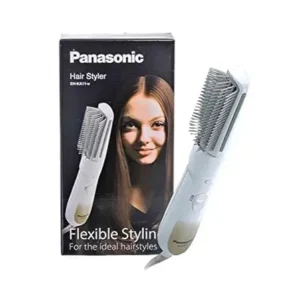 The Panasonic 600W white hair styler kit includes a blow brush, roller brush, volume lifter, slim roller brush, air iron, nozzle and hair clips for versatile styling.