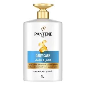 A large bottle of Pantene Pro-V Daily Care 2in1 Shampoo and Conditioner that cleanses and nourishes hair for a healthier, shinier, and stronger look.