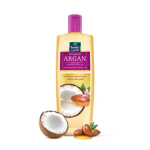 Parachute Advansed argan oil with coconut blend nourishes and strengthens dry, damaged hair, making it smoother with every use.