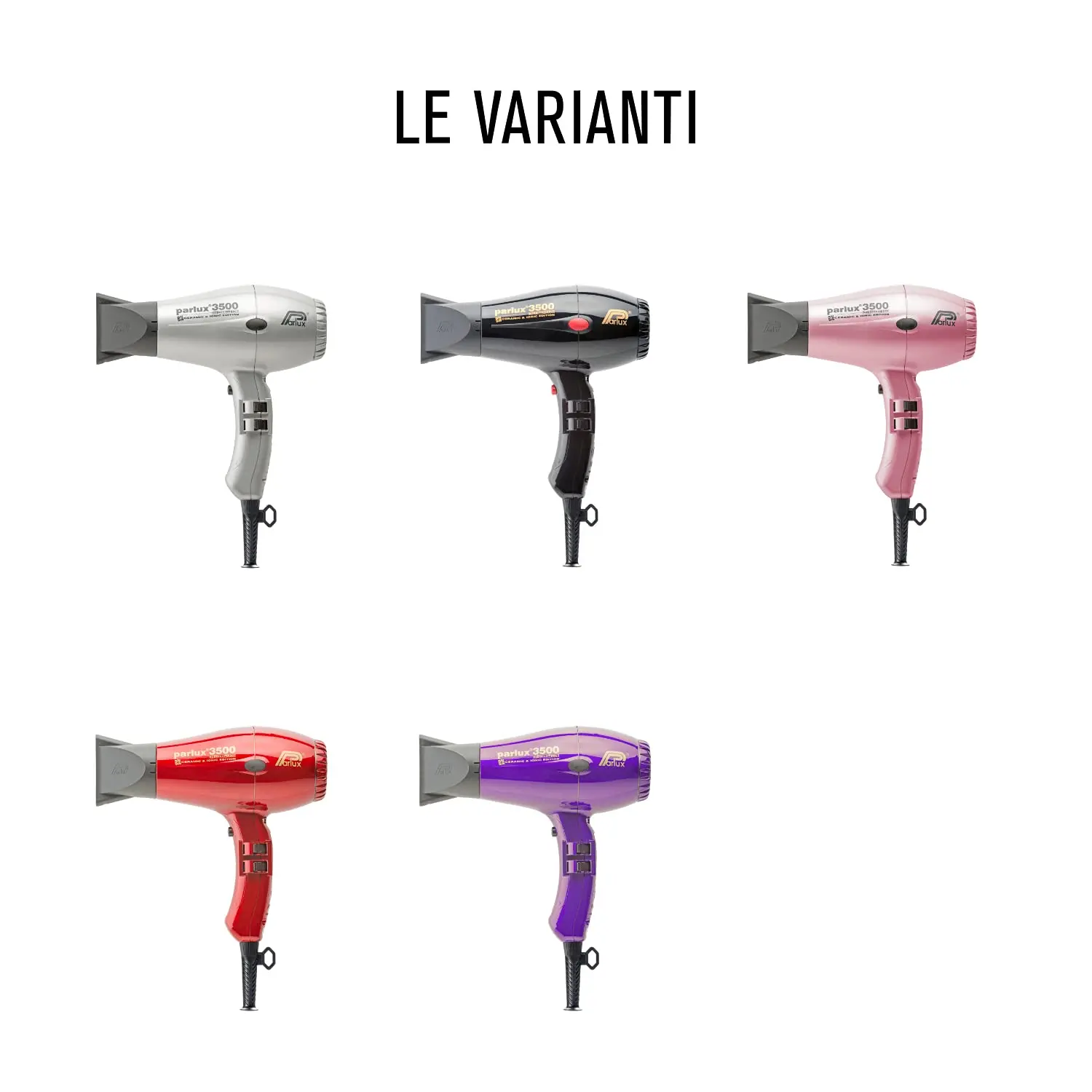 A professional Parlux 3500 compact black hair dryer with ceramic-ionic technology for healthy, shiny salon-quality hair.