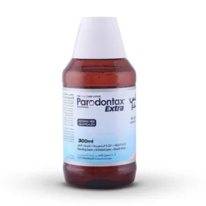 Parodontax Extra Mouthwash, an alcohol-free antibacterial solution, helps fight plaque for healthy gums when used twice daily with toothbrushing.