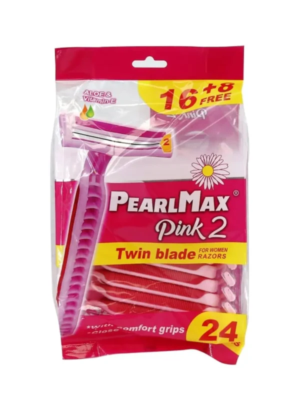 Pearl Max Pink Disposable Razors for Women 24 Count