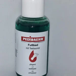 Pedibaehr foot bath with tea tree oil cleans, pampers, and refreshes tired, burning, and stressed feet with a pleasant citrus fragrance.