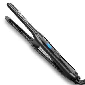 DSHOW pencil flat iron with thin 0.3 inch plates quickly straightens short hair, pixie cuts, and bangs with adjustable temperature and auto shut off.