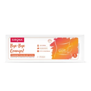 Sirona herbal period pain relief patches provide up to 12 hours of discreet, odorless relief from menstrual cramps and muscular pain using natural ingredients like menthol and eucalyptus.