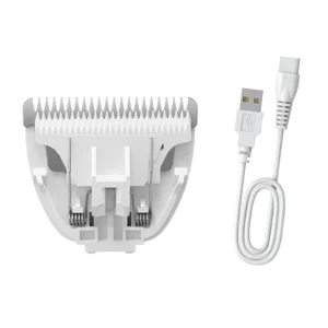 Replacement ceramic blade and charging cable for LEMULEGU dog grooming clippers, offering hygienic, rust-proof, and durable performance for effortless pet hair trimming.