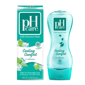 pH Care Cold Wind intimate wash 150ml provides a refreshing and cooling sensation for feminine hygiene.