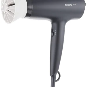 Philips Series 3000 hair dryer in charcoal grey and black, with 1600 watts of power and ThermoProtect attachment.