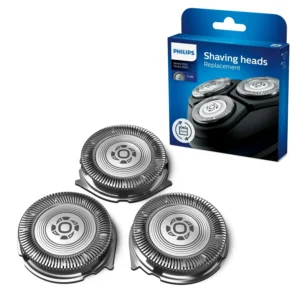 Replacement Philips Series 3000 shaver heads with ComfortCut blades for a close and comfortable shave, recommended every 2 years.
