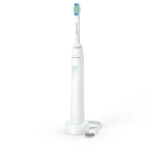 Philips Sonicare rechargeable electric toothbrush in white provides superior plaque removal for a gentle and effective clean that protects your gums.