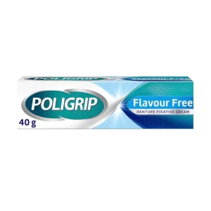 Poligrip flavor-free denture adhesive provides a strong, all-day hold for full and partial dentures, sealing out food particles and ensuring comfortable, confident wear.