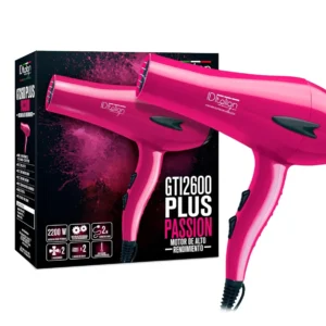 Pink PostQuam hair dryer with 2 speeds, 3 heat settings and cold air button powered by a durable 2000W AC motor.