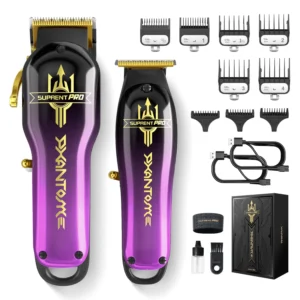 SUPRENT pro hair clippers for barbers with DLC-coated blade and powerful brushless motor provides a precise and comfortable haircutting experience.