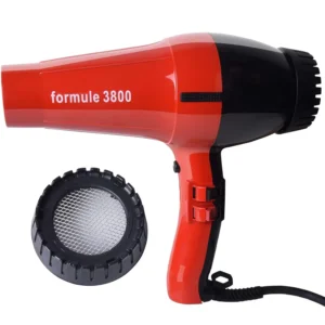 Corded electric mesh hair dryer with a powerful 2000W DC motor and portable design, featuring multiple heat and speed settings.
