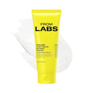 This protein hair repair mask with keratin capsules helps to detangle, hydrate, and strengthen damaged hair for a glossy, frizz-free finish and is safe for sensitive scalps.