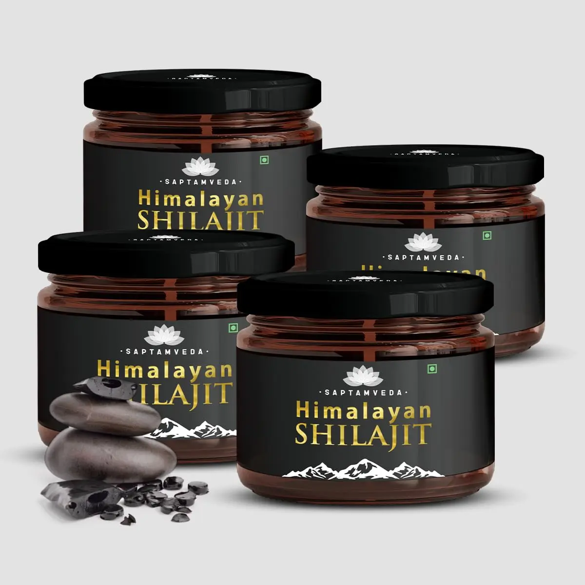 SAPTAMVEDA pure Himalayan Shilajit resin helps boost strength, stamina, build muscle mass, and promote healthy aging for both men and women.