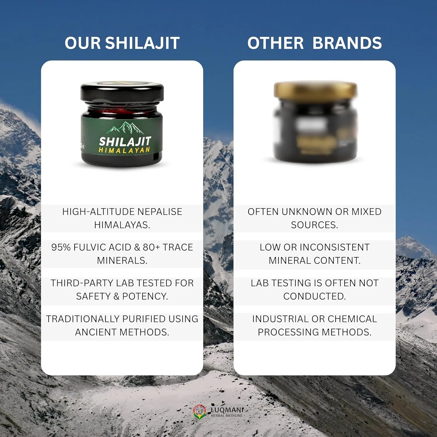 Authentic Himalayan shilajit resin, naturally rich in fulvic acid and trace minerals, traditionally purified for optimal absorption and daily wellness support.