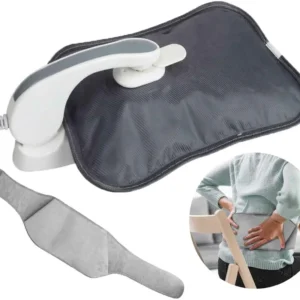 This rechargeable hot water bottle features a soft plush warmer belt to ease pain and improve blood circulation, keeping you warm and comfortable during cold days.