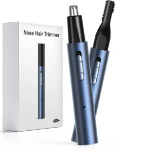 This rechargeable nose and ear hair trimmer for men and women comes with eyebrow attachment, USB-C cable and cleaning brush for easy and painless grooming.