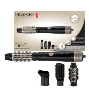 Remington Air Styler AS7500 with four attachments for drying, straightening, curling, and styling long hair with ionic conditioning technology.