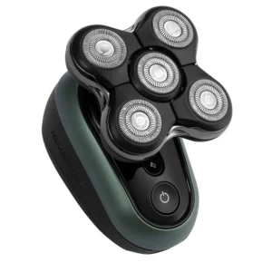 The Remington RX7 head shaver features five cutting heads for a close, comfortable shave, USB charging, and is waterproof for easy cleaning.