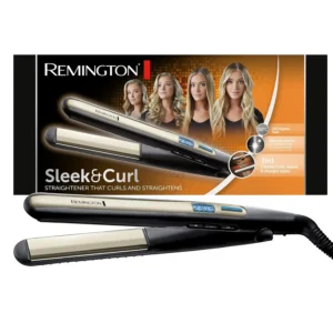 HP Remington Sleek & Curl S6500 hair straightener with a 2-year warranty.