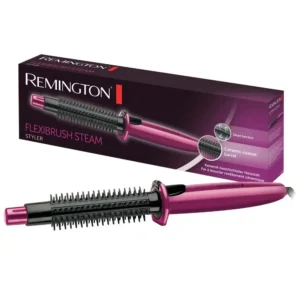 The Remington Flexibrush steam hair styler with ceramic coating creates waves, curls, and body with gentle steam and features a curl release.