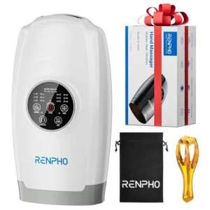The RENPHO hand massager uses heat and compression to relieve pain and fatigue in the palm, wrist, and fingers.