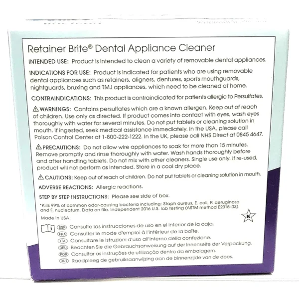 Retainer Brite Instructions.pdf Retainer Brite - 36 Tablets - 1 Month Supply
