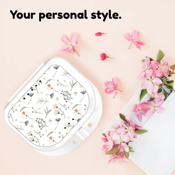 Retainer Case Cute Floral Design White 1 Pack