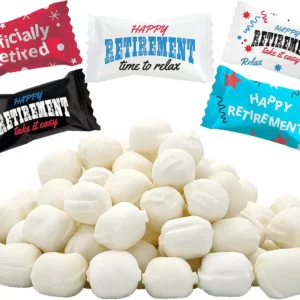 A bag of The Dreidel Company Happy Retirement Buttermints, individually wrapped, creamy and smooth mint candies, perfect as after dinner mints or party favors.