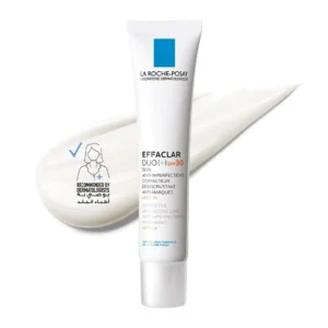 La Roche-Posay Effaclar Duo+ SPF 30 is a gel-cream acne treatment that protects oily, imperfection-prone skin from sun damage and hyperpigmentation while providing 24-hour hydration.