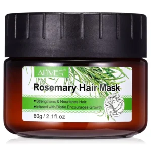 Nourishing rosemary mint hair mask with biotin to strengthen hair, promote growth, and prevent breakage for healthier, fuller-looking hair.