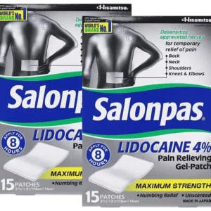 Salonpas lidocaine maximum strength pain relieving gel patch formulated with care in hygienic packaging and packed with goodness.