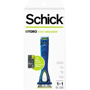 The Schick Hydro 5 Groomer shaves, hydrates, edges, and trims for a complete grooming experience.