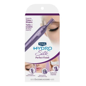 The Schick Hydro Silk Perfect Finish Trimmer is an 8-in-1 grooming kit for women, offering a complete hair removal solution for face and body.