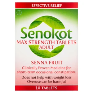 Senokot Max Strength Tablets provide effective, natural constipation relief with senna fruit for adults and those over 12, working overnight.