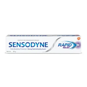 Two tubes of Sensodyne Rapid Relief toothpaste offer clinically proven relief and daily protection for sensitive teeth.
