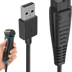 This is a portable USB shaver charger replacement cable for Panasonic electric razors, allowing convenient charging from cars, laptops, and power banks.