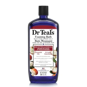 Dr Teal's Shea Butter & Almond Foaming Bath with Epsom Salt to moisturize and relax sore muscles.