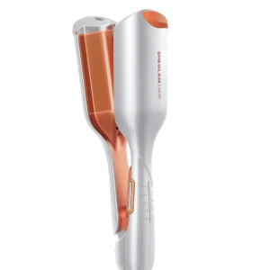 The SHEGLAM double barrel curling iron creates perfect, voluminous beach waves with adjustable temperatures and anti-burn protection, ideal for travel and all hair types.