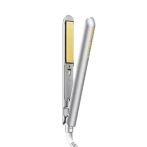 SHEGLAM 2-in-1 hair styler with titanium plates for fast straightening and curling, featuring negative ion technology and adjustable heat settings.