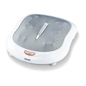 Silver Beurer FM 60 Shiatsu foot massager featuring 18 rotating massage heads and infrared heat for relaxation and foot reflex zone activation.