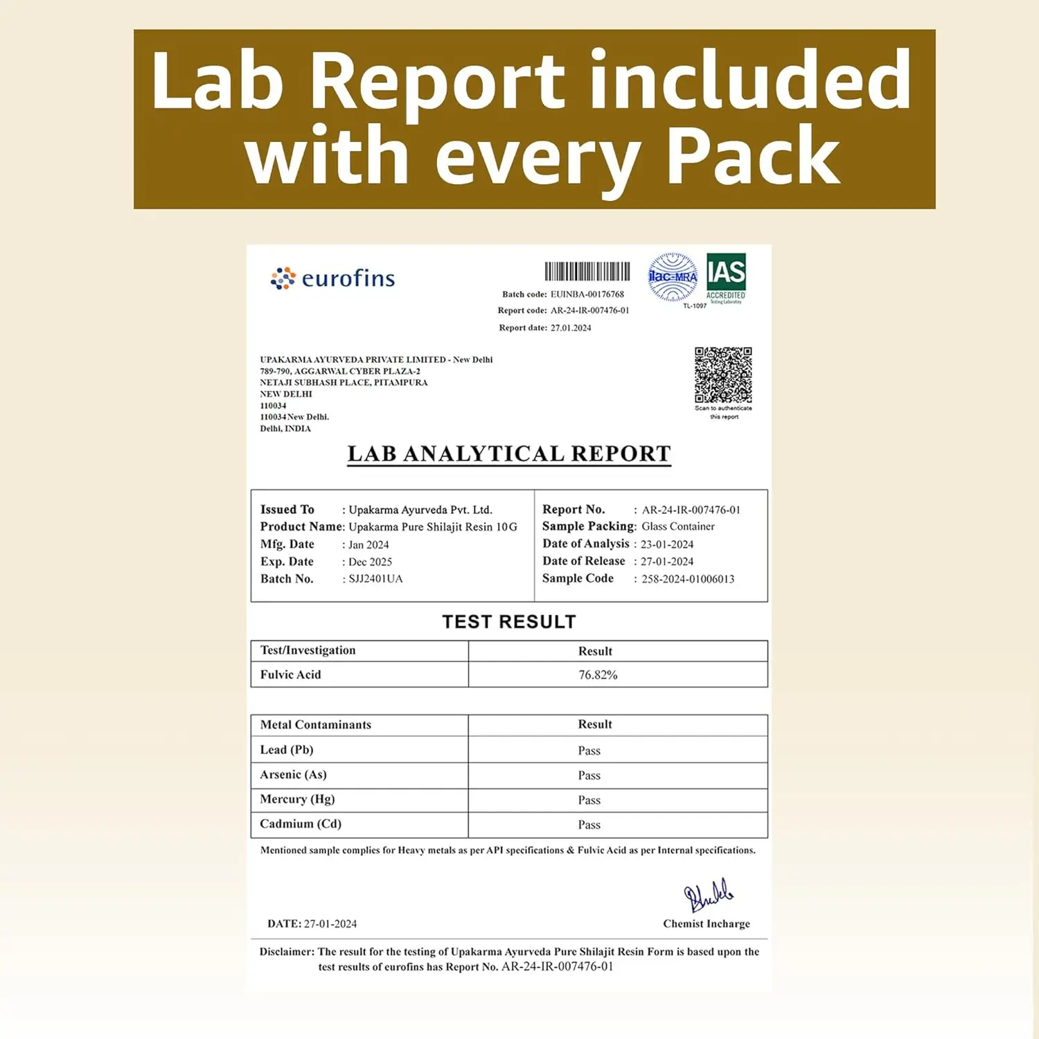 Upakarma Ayurveda Shilajit Gold Resin with gold dust promotes immunity, energy, strength, stamina, and overall health.
