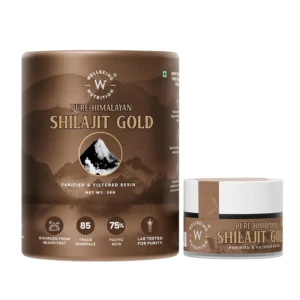 Wellbeing Nutrition Shilajit Gold resin with Ashwagandha and Safed Musli boosts stamina, vigor, and performance while relieving stress.