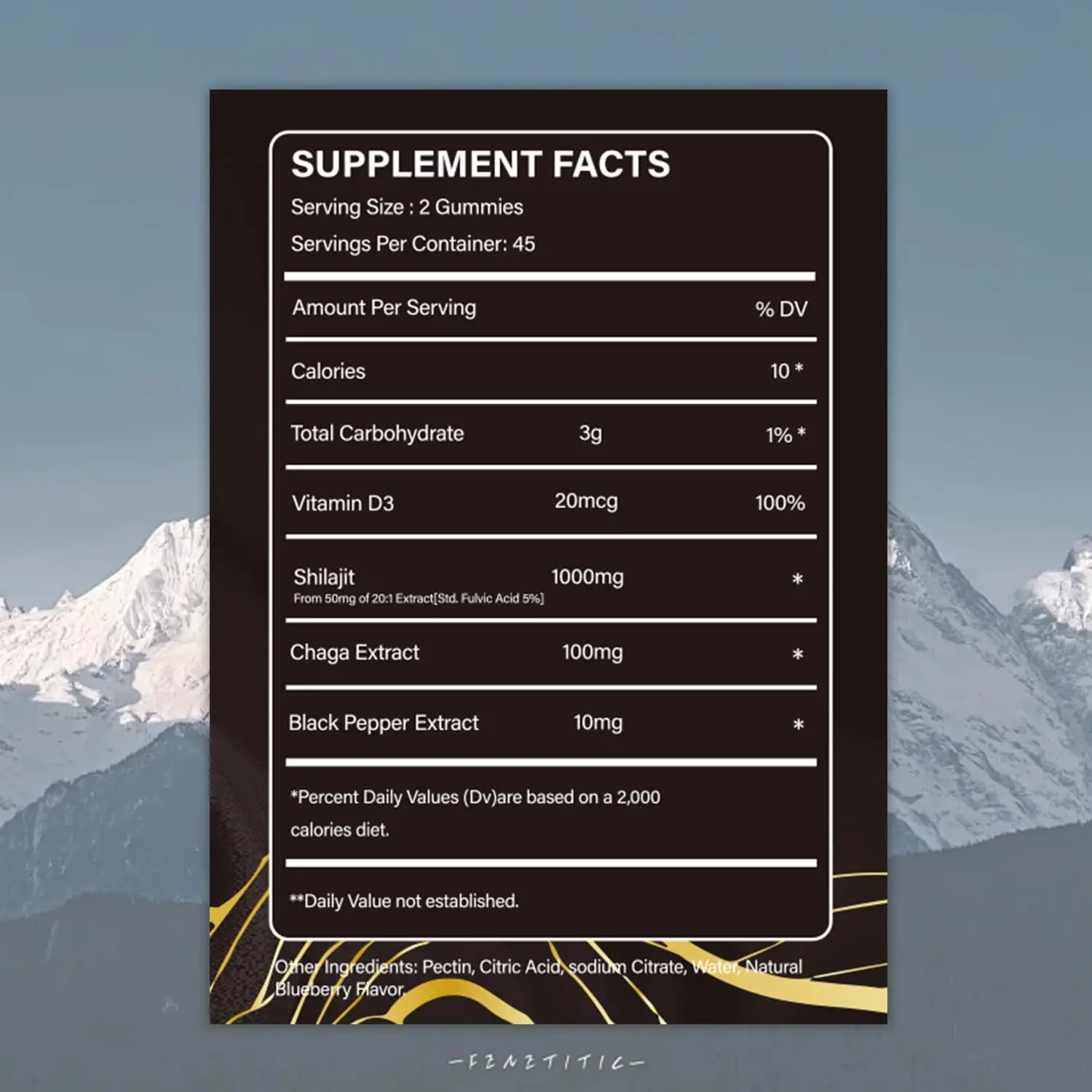 Bottle of 120 shilajit gummies, a simple and enjoyable supplement for daily wellness.