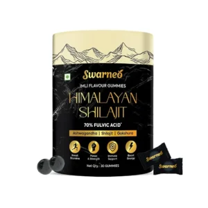 Delicious shilajit gummies for men, formulated with 70% fulvic acid, ashwagandha, black musli, ginseng, and gokshura to support daily energy, strength, and overall vitality.