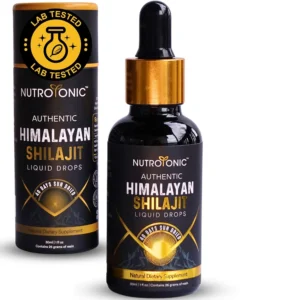 Authentic Himalayan Shilajit liquid drops, sun-dried for potency, are a natural source of fulvic acid to support heart health, immunity, detox, and healthy aging.