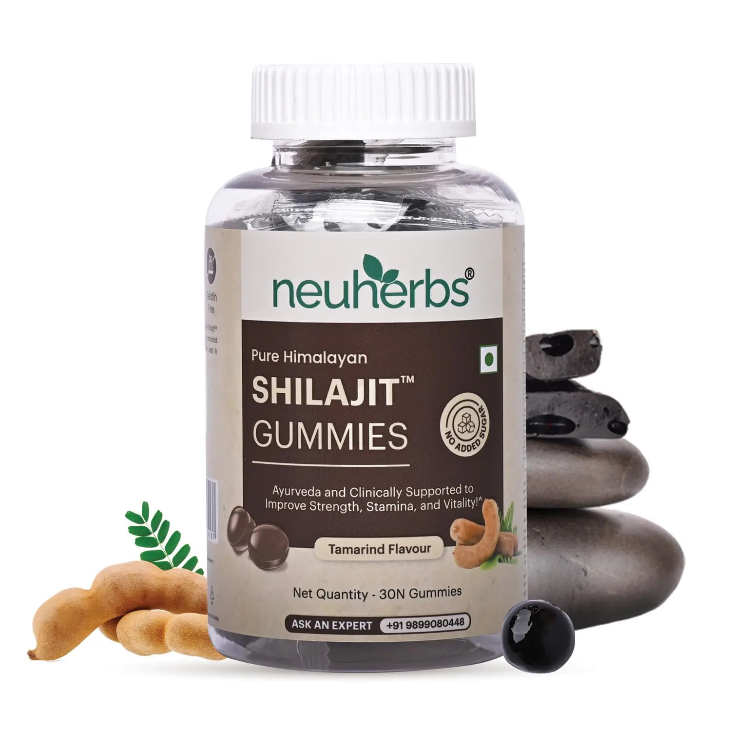 Neuherbs Shilajit gummies made with pure Himalayan Shilajit resin boost energy, stamina, and strength for both men and women.
